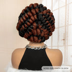 New Synthetic Full Lace Handmade Bantu Braided Wigs African Hair Wig for Black Women Short Cute Knotless Box Braiding Wig
