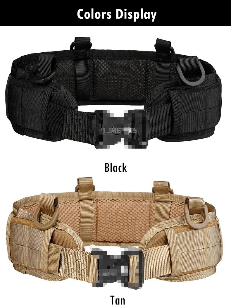 Tactical Padded Belt Airsoft CS Combat Molle Airsoft Girdle Duty Paintball Waist Belts War Game Hunting Accessories