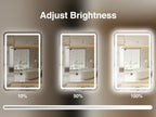 LED Bathroom Mirror Cabinet 3-Tier Storage Detachable Shelves Color Dimmable Defogging Wall Mounted Cabinet Bathroom Furniture