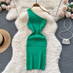 Solid New Chic Fashion Sexy Package Hips Mini Dress Women Summer Slim Elastic Knitted Party Dress Streetwear Lady Outfits