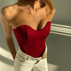 Sexy Women Tube Tops Solid Sleeveless Slim Skinny Corset Cropped Top 2026 Summer Casual Elegant Female Strapless Vest