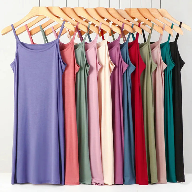 XL-8XL Vestido Mujer Plus Size Sling Night Dress Women Sexy Cotton Nightgowns Female Loose Homewear Nightshirt ночнушка женская Main image