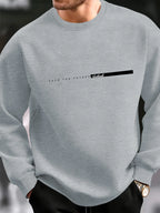 Men's autumn and winter fashionable casual loose FACE THE FUTURE graphic printed long sleeved round neck sweatshirt
