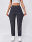 Women's High-Waist Slimming Drawstring Joggers with Dual Side Zipper Pockets - Lightweight, Breathable Nylon Blend Outdoor Pants