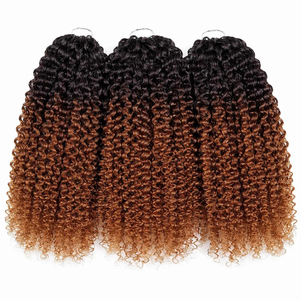 Pre Separated Kinky Curly Crochet Human Hair Extensions Knotless Miracle Knots TB30 Afro Kinky Feather Crochet Hair For Braids