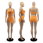 2026 Summer New Halter Dresses Sexy Slim Women's Dress Sleeveless Backless High Split Elegant  Dres Party Club Hollow Mini Skirt