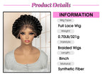 New Synthetic Full Lace Handmade Bantu Braided Wigs African Hair Wig for Black Women Short Cute Knotless Box Braiding Wig