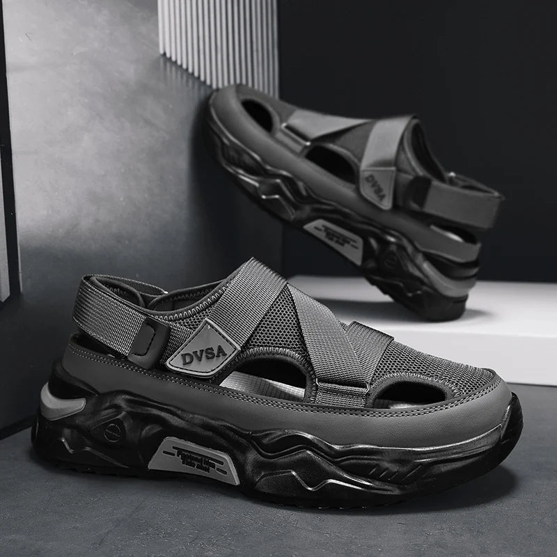 Summer Men Sandals Genuine Leather Mens Casual Shoes Outdoor Men Leather Sandals for Men Beach Shoes Roman mens Shoes Main image
