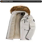 New Winter Men Outwear Fleece Warm Removable Hooded Hiking Jacket Men Outdoor Windproof Casual Fashion Jacket Coat Male Clothing