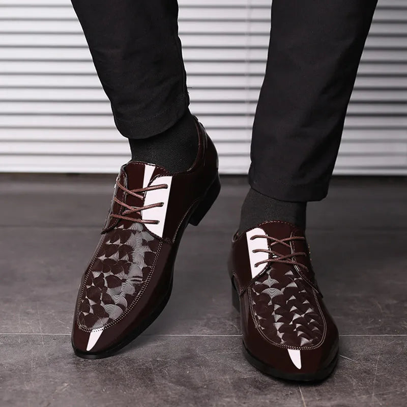 Oxfords Leather Men's Shoes Casual Dress Men Lace Up Breathable Formal Office for Man Big Size 38-48 Flats 2026