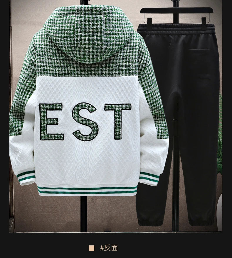 Winter Men's Sets Tracksuit Men Wool Hooded Sweatshirt Thicken Warm Sportswear Male Casual Suit Two Piece Sets