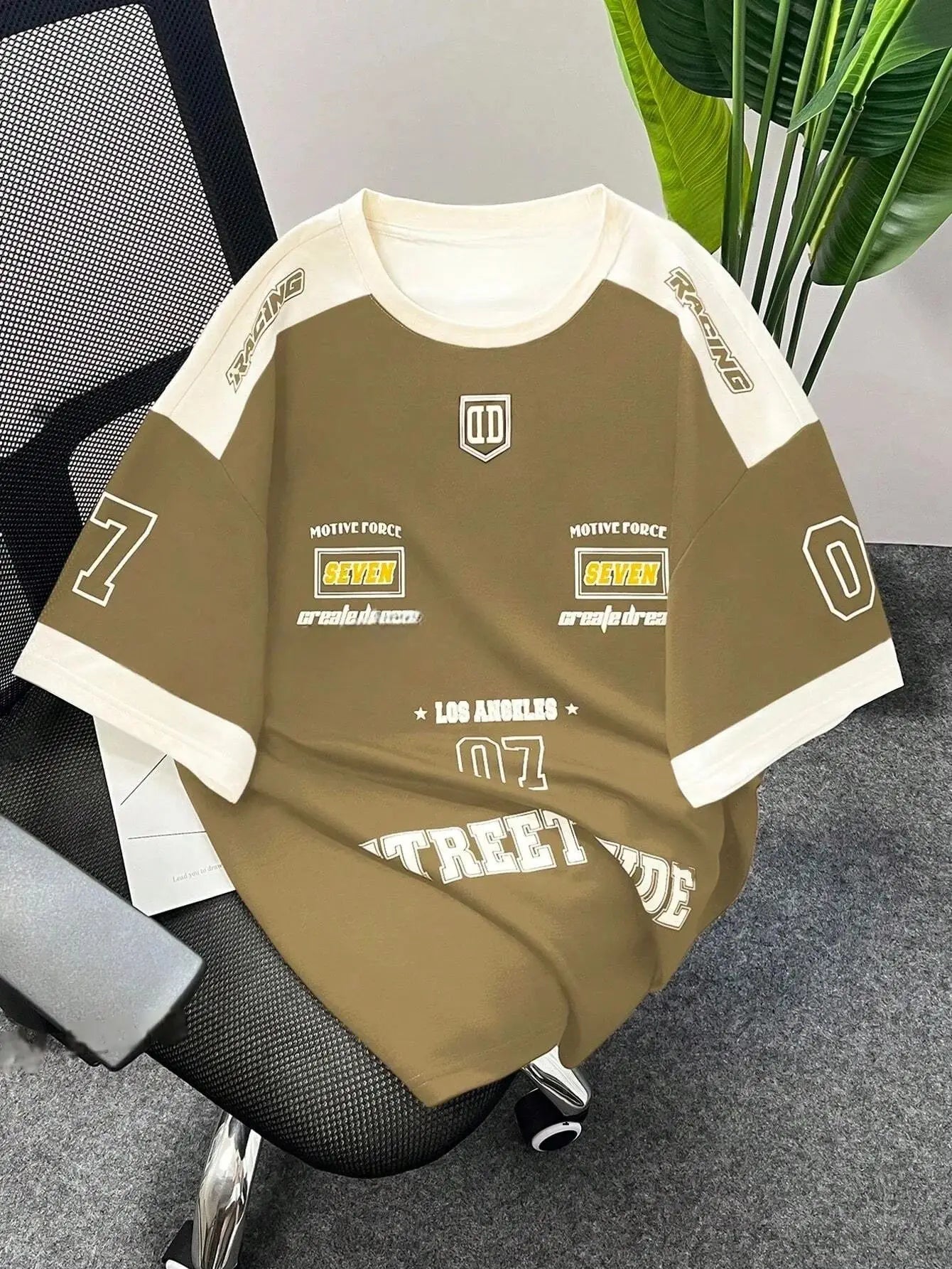 The 2026 summer new men's T-shirt 3D digital printed short-sleeved T-shirt, men's sportswear, Brooklyn racing football T-shirt,
