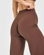 NCLAGEN Straight-Leg Pants Ultra Soft Butter Fabric Women's Mid-Waist Yoga Pants GYM Naked Feel Pilates Running Sport Trousers