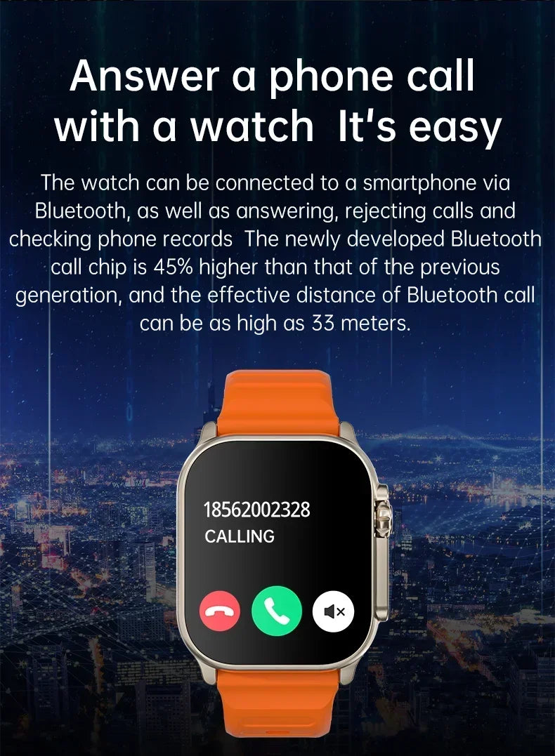 New Smartwatch Men 49mm Series 8 2.3"AMOLED Screen NFC Compass Waterproof For Apple Watch IWO Ultra 8 Smart Watches 2026 Android