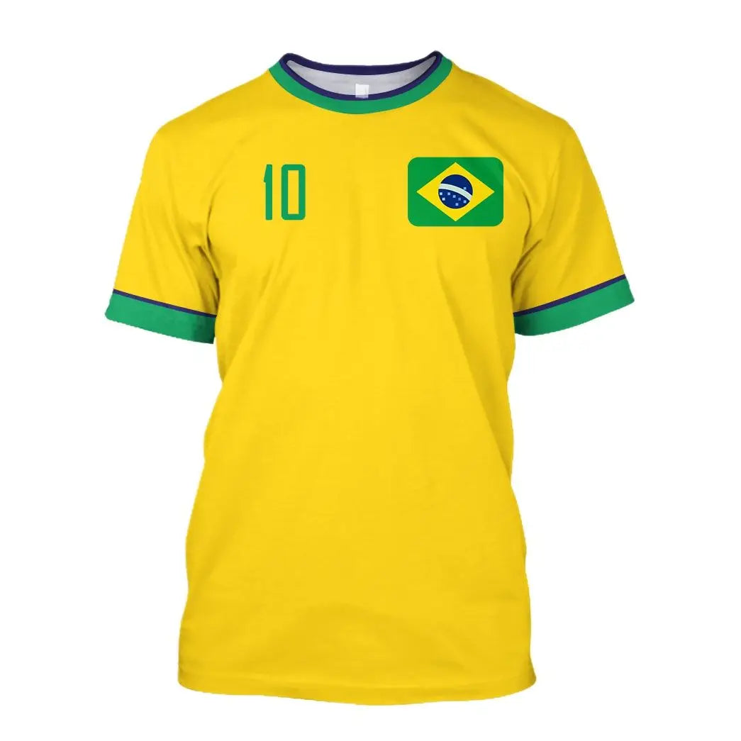 2023 New Brazil Jersey T-shirt Fine Design Brazilian Select Shirt O Neck Oversized Football Team Casual Streetwear Mens Clothing Main image