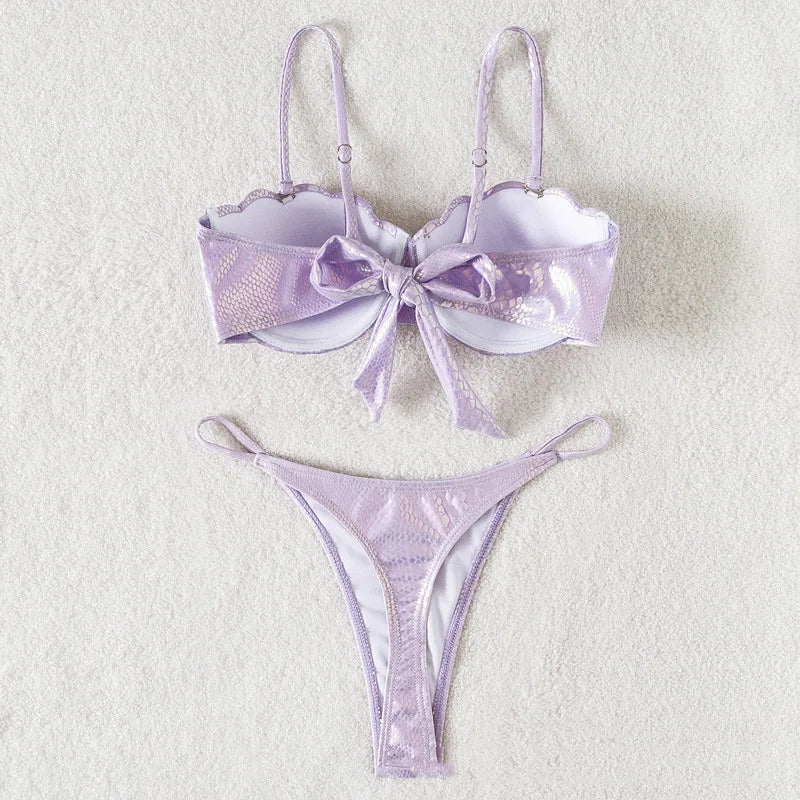 Sexy Push Up Bikinis Sets for Women Swimwear Micro Thong Swimsuits Back Kontted Bathing Suit Brazilian Bikini Mujer Beachwear