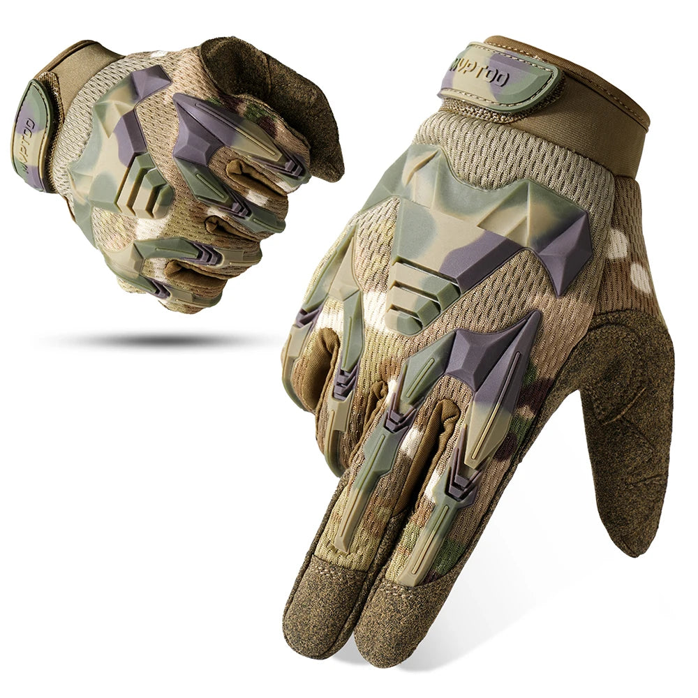 Camo Tactical Gloves Men Outdoor Hunting Hiking Climbing Sports Camping Combat Anti-skid Cycling Bike Full Finger Mittens Women