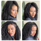 Kinky Curly Feather Crochet Braid Human Hair Extensions Knotless Pre-Separated Crochet Hair Extensions Human Hair Natural Color