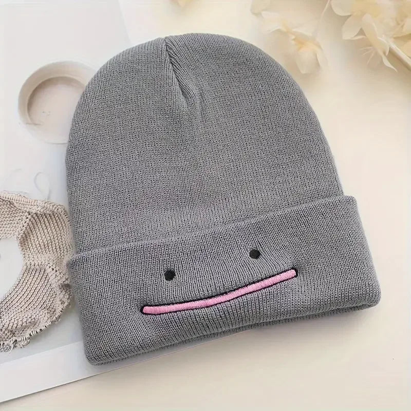 Knitted Beanies Hats Lovely Alien Ghost Skull Embroidery Cap for Autumn Winter Men Cap Warm Melon Cap Street Head Women Gifts