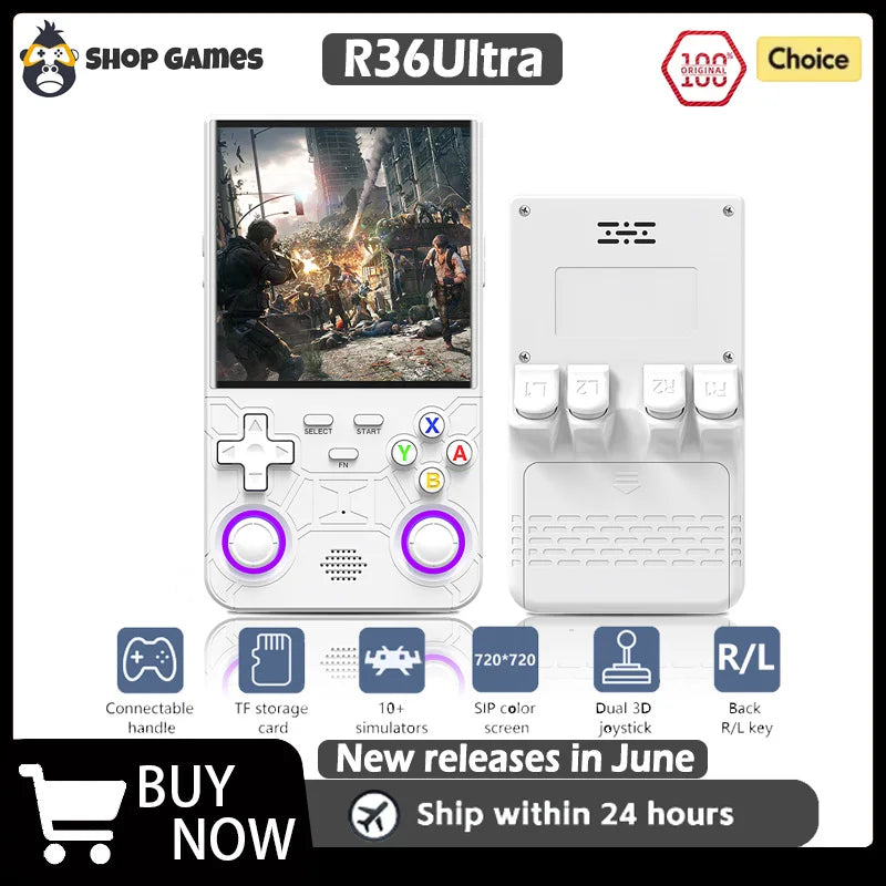 2026 R36 Ultra Open Source R36S Video Game Console Linux System 4.0 Inch IPS Screen  Portable Pocket Video Player 64G best Games