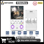 2026 R36 Ultra Open Source R36S Video Game Console Linux System 4.0 Inch IPS Screen  Portable Pocket Video Player 64G best Games