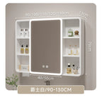 ‌Smart Corner Round Space Aluminum Mirror Cabinet, Wall Mounted Bathroom Storage with Shelves,Medicine Cabinet  Vanity Organizer