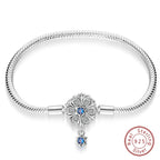 Bracelet Silver 925 Original 17-20CM Star Moon Sun Four Leaf Clover Green Zircon Bracelets Fit DIY Charms Birthday Jewelry Gifts