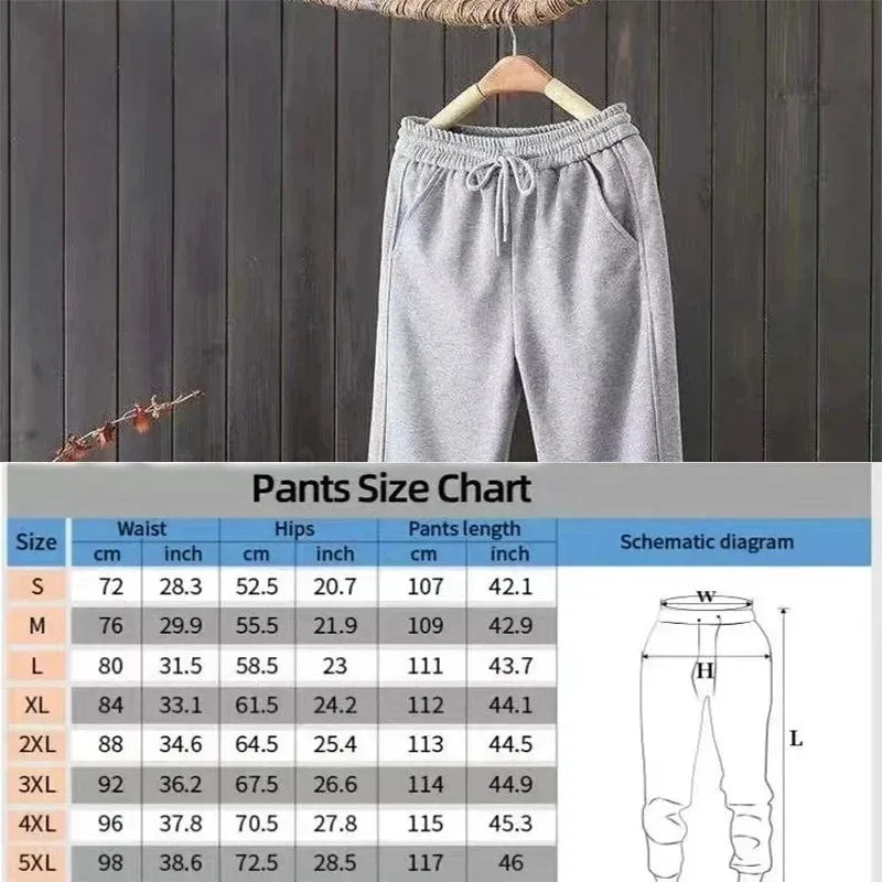 Ladies' Casual Simple Solid Color Loose Wide Leg Autumn and Winter Sweatpants Are Comfortable and Warm, Suitable for Daily Wear