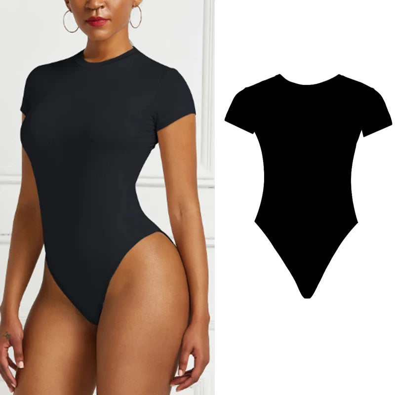 Women Sexy Summer Bodycon Bodysuit Fashion Casual Solid Short Sleeve Body Tops For Women Female Romper Main image