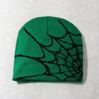Knitting Spider Web Design Hat Skullies Beanies for Men Women Pullover Pile Cap Y2k Goth Warm Beanie Hats New Hip-hop Street Cap