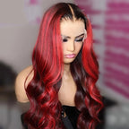 Highlight Wig Human Hair 1B 99J Burgundy Body Wave Lace Front Wigs For Woman 13x4 HD Lace Frontal Wig Colored Human Hair Wigs