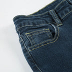 Flare Pants Jeans Women Embroidery Boot Cut Low Waist Washed Distressed Pockets Floor Length Streetwear 2025 Denim Trousers
