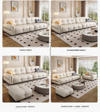 Italian Minimalist Sofa Modern Luxury Living Room Couch Straight Sofa Set Persons Genuine Leather Upholstered Furniture JT40