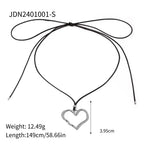 Youthway Trendy Stainless Steel Waterproof Irregular Geometric Metal Wax Rope Necklace Gold Silver For Women Jewelry Gift