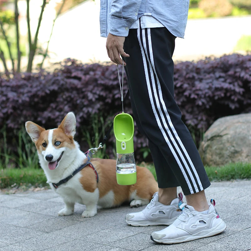 Portable Dog Water Bottle Dispenser 2 In 1 Pet Food And Water Feeder Outdoor Walking Hiking Drinking Bowls For Small Cats Dogs
