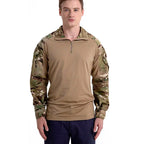 Outdoor Tactical Hiking T-Shirts Men Combat Military Army CP Camouflage Long Sleeve Hunting Climbing Shirt Cotton Sport Clothes