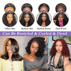 250Density Glueless Short Bob Wig 10 Inch Deep Wave Lace Front Bob Wigs Human Hair 5x5 Glueless Bob Wig Human Hair Ready To Wear