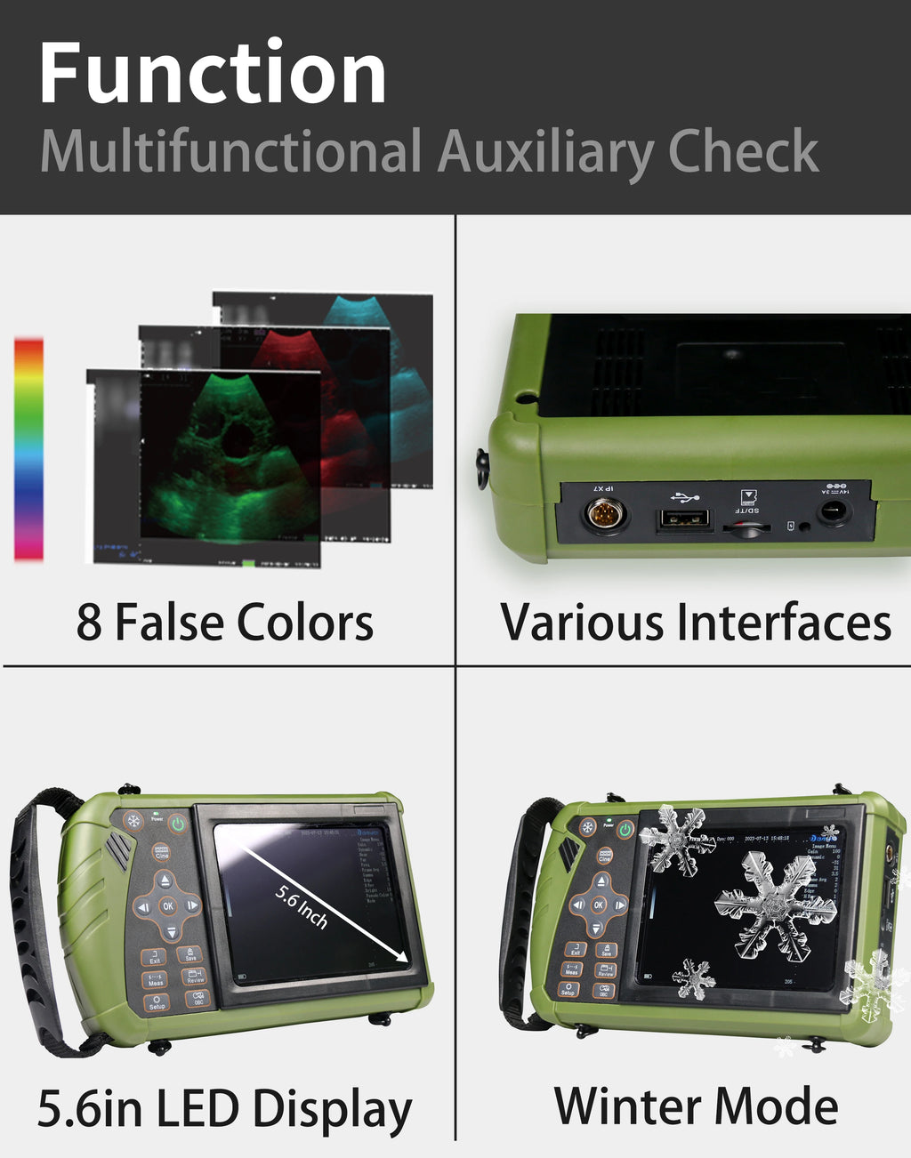 Portable Veterinary Ultrasound Scanner for Pregnancy Vet B Ultra Machine with 3.5MHz Convex Probe for Pig Sheep Dog Animals
