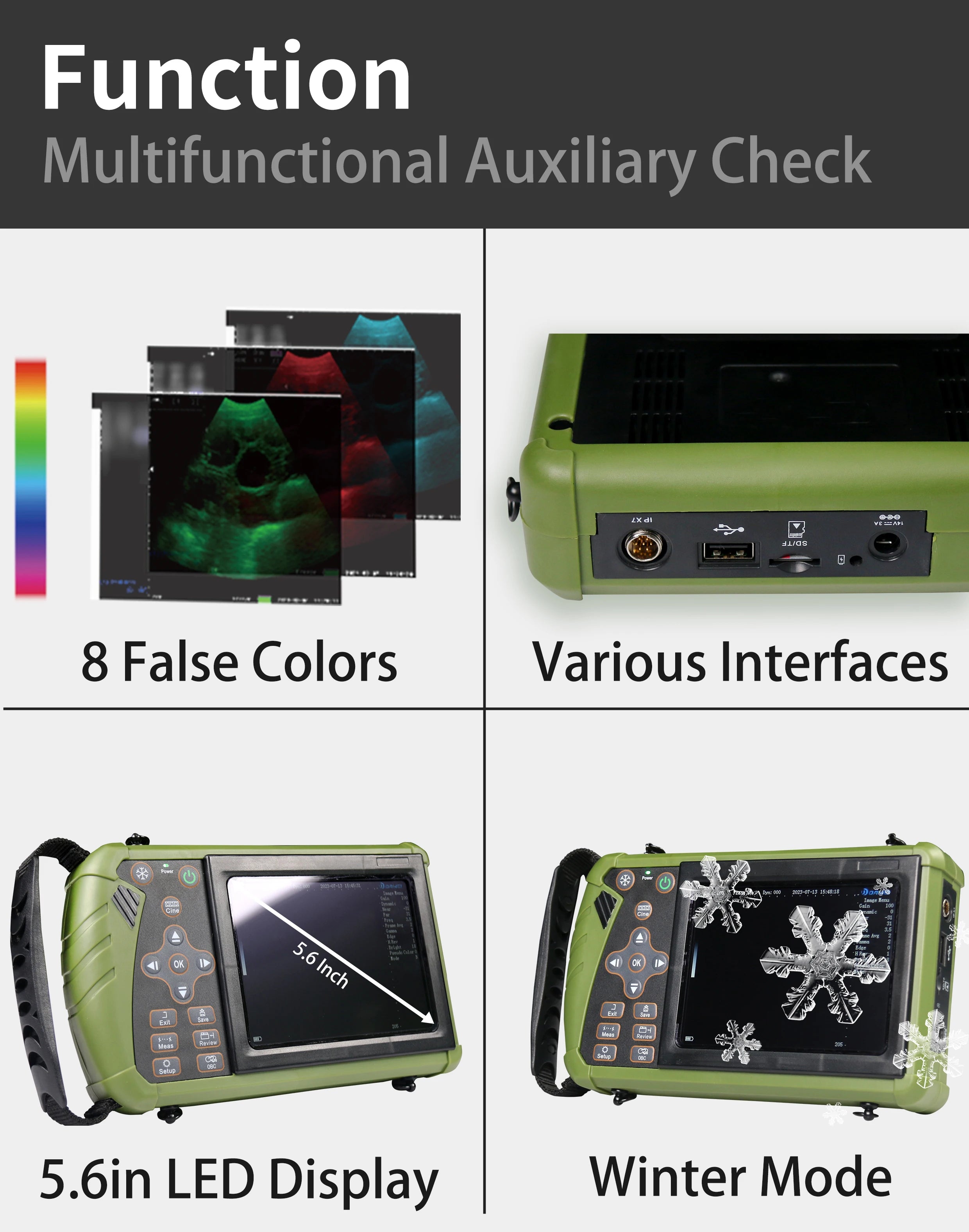 Portable Veterinary Ultrasound Scanner for Pregnancy Vet B Ultra Machine with 3.5MHz Convex Probe for Pig Sheep Dog Animals