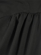 Solid Colour Square Neck Mini Dress Trimmed with Bow and Ruffle Solid Colour Pullover Dress Best for Spring/Summer