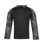 Men's Outdoor Tactical Shirts Long Sleeve Outfit Combat Shirt 1/4 Zipper Ripstop Tops Workwear pullover Camo Airsoft T-Shirts