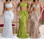 Sexy One-shoulder Long Summer Dress Sequin Birthday Holiday Elegant Party Evening Dresses Luxury Womens Prom Dresses XSY29