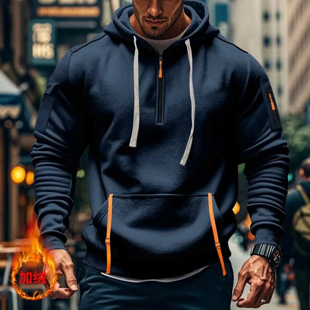 Honda zipper hoodie outdoor sports enthusiasts 2025 new men and women fashion half zipper pocket spring and autumn hoodie Secondary image
