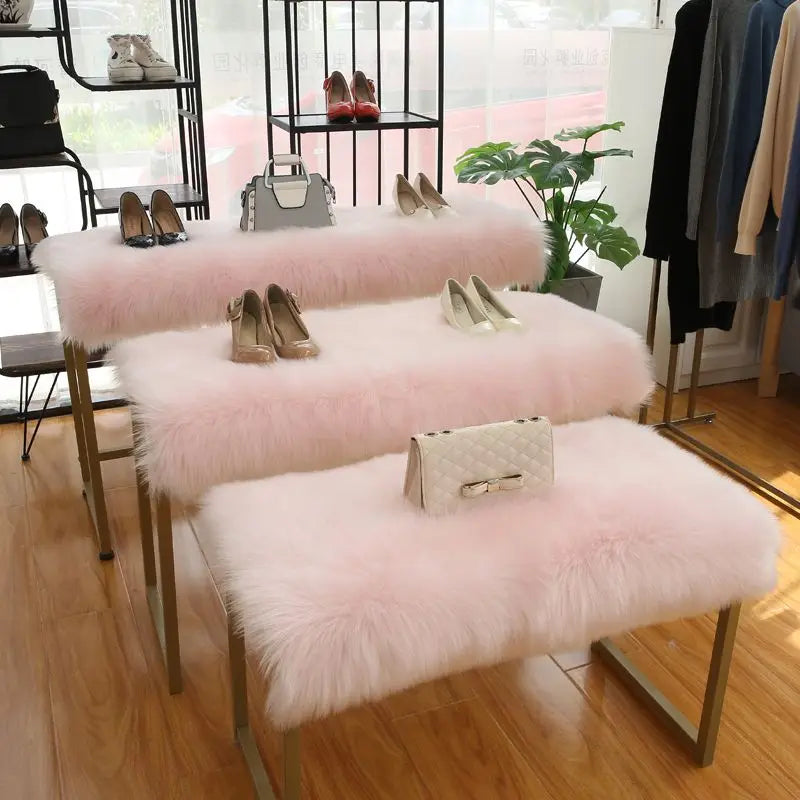 Korean Style Long Hair Cushion Window Decoration Plush Bag Clothing Plush Decorating Shelf Display Cabinet Makeup Table Mats