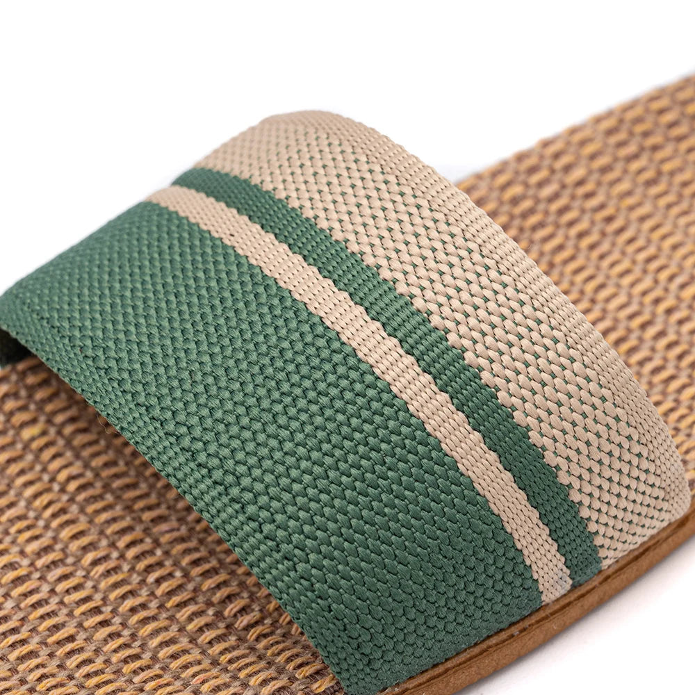 36-45  Flat Sandals Beach Slippers Summer Home Linen Lightweight Eva Non-Slip Slides For Men Women Indoor Outdoor Flip Flops