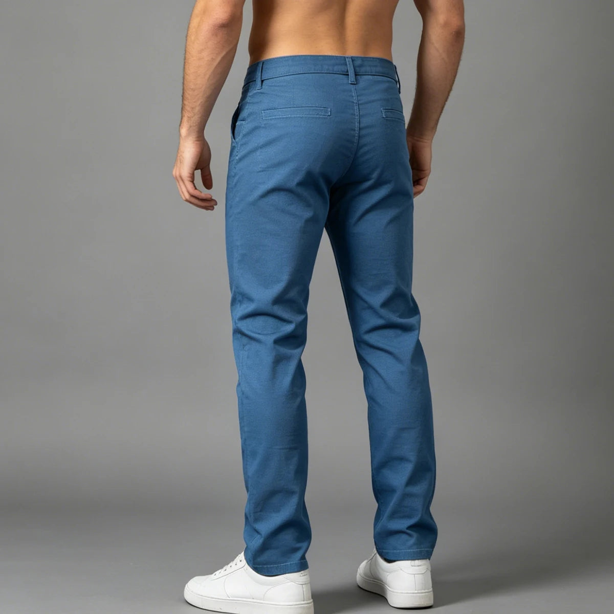 Men's summer slim fit soft blue imitation jeans comfortable casual youth pants outdoor versatile slim fit handsome slim fit pant