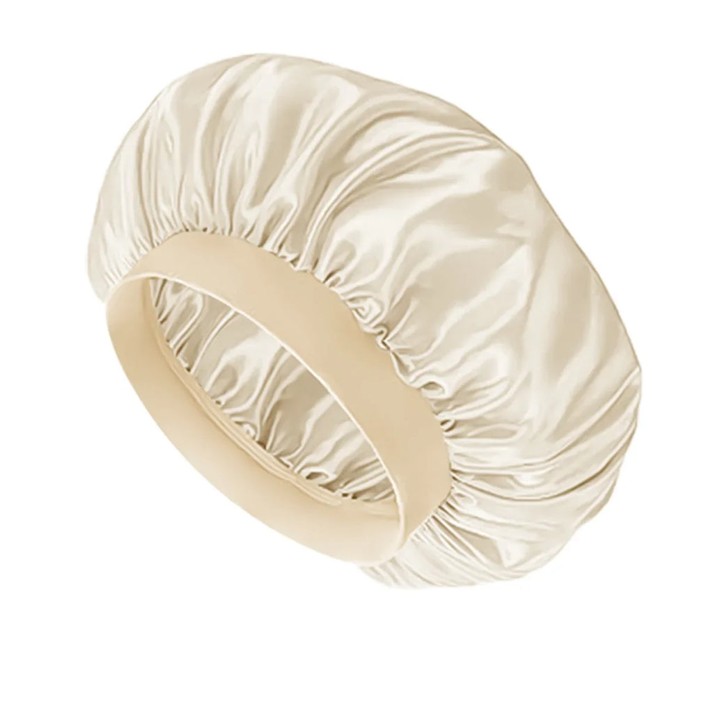 Baby Kids Satin Wide Band Sleeping Hat Beige Black White Pink Purple Bonnet Cap Turban Hat Wide Elastic Bands Night Sleep Cap