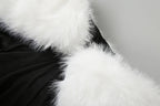 Nibber Furry Patchwork Jumpsuit Woman Slash Neck Sexy Hollow Full Sleeve Backless Slim Peach Hip Hottie Street Fashion Overalls