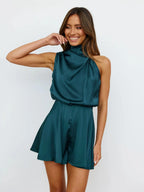 Fashion Ruffled Women Playsuits Sexy Backless High Waist Female Jumpsuit Romper Butterfly Sleeve Short Casual Summer Ropa Mujer