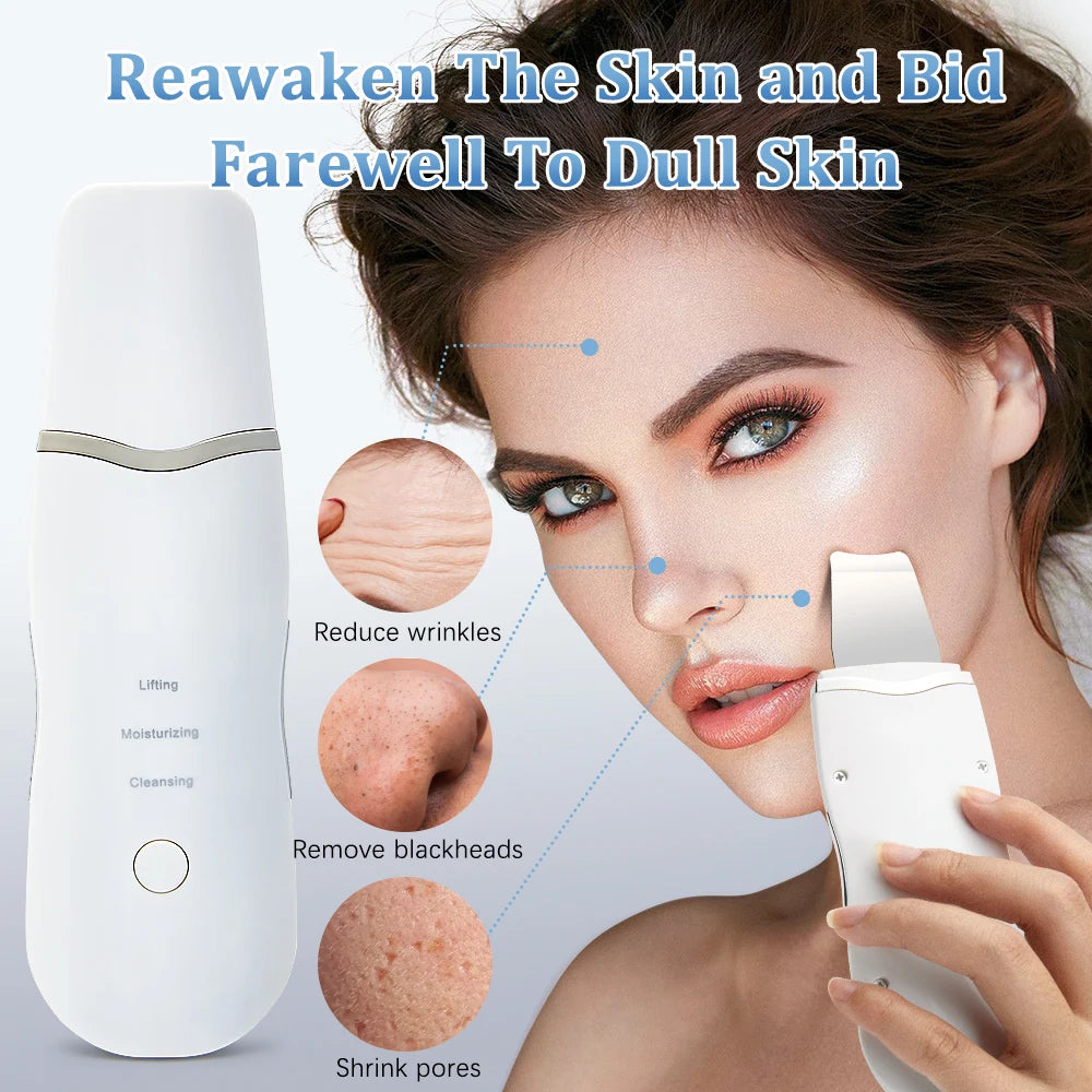 Electric Ultrasonic Skin Scrubber Vibration Face Spatula Peeling Blackhead Remover Facial Lifting Cleansing Ultrasonic Skin Care Secondary image